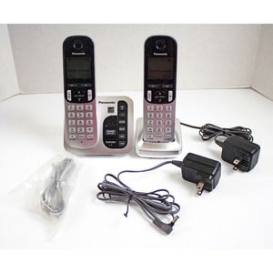Panasonic KX-TGC220‎ 6.0 Cordless Phone System Silver/White 2 Handsets